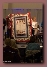 Raffling off the quilts & other prizes
